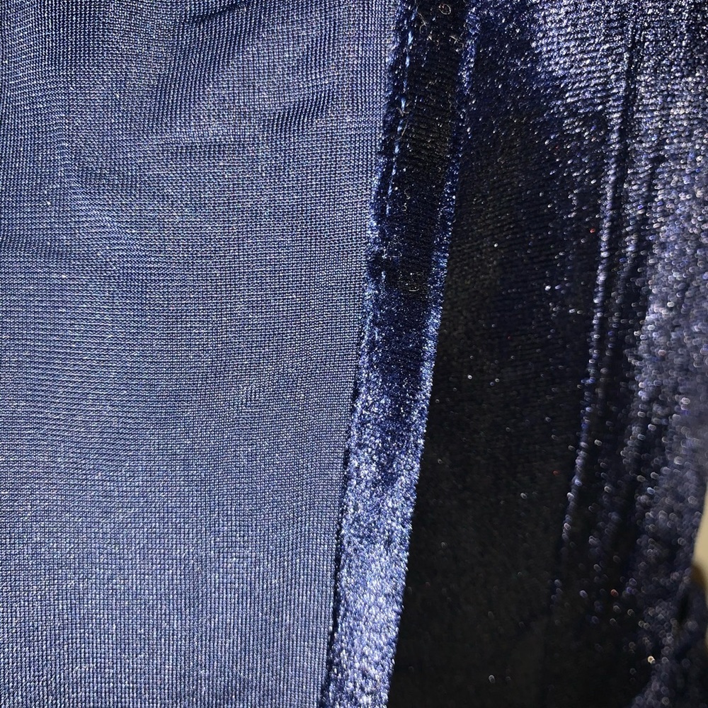 ❌DONATED❌Navy Blue Crushed Velour Cross Strappy Open Back Lined Maxi Dress - Picture 11 of 15